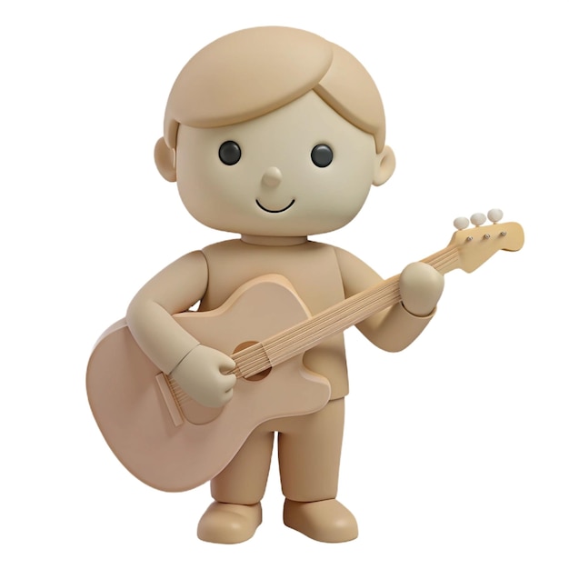 a toy of a man holding a guitar and a guitar