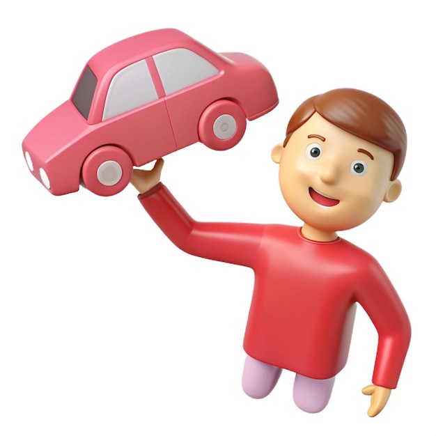 a toy man holding a toy car that says quot toy car quot