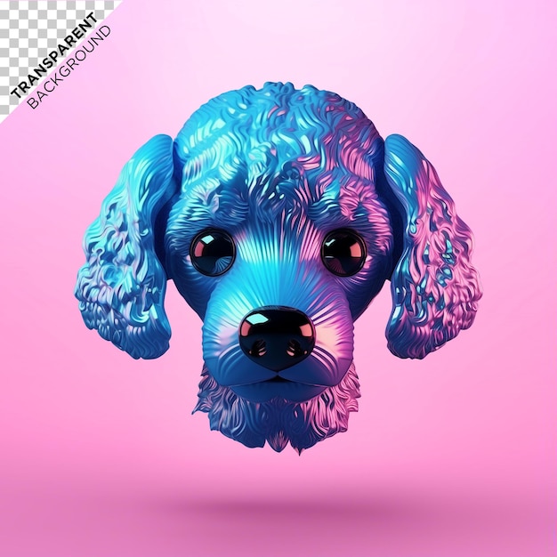 Toy Poddle dog holographic ilustration