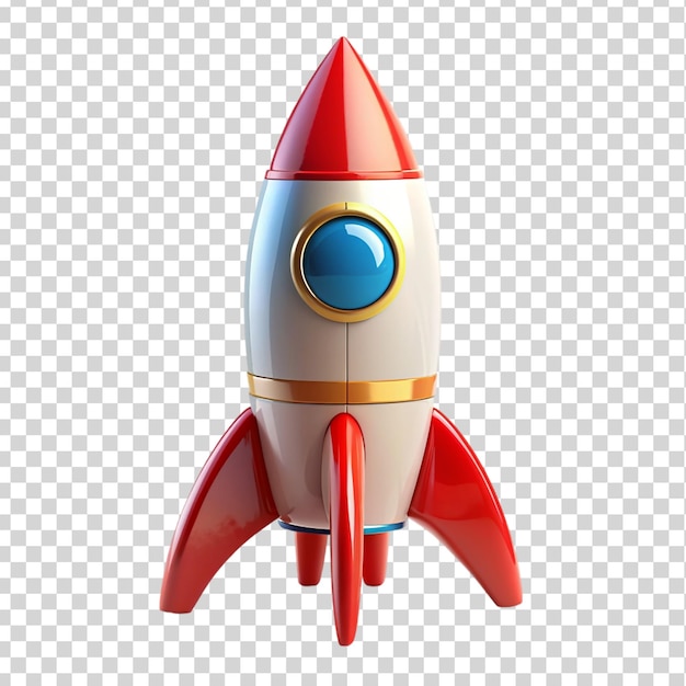 Toy rocket Isolated on transparent background