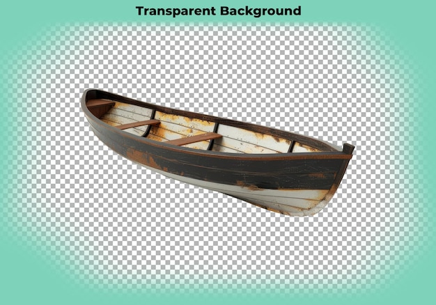 PSD toy row boat isolated on transparent background