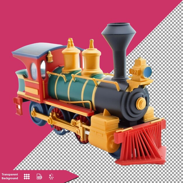 Toy Train on Transparent Background PNG PSD