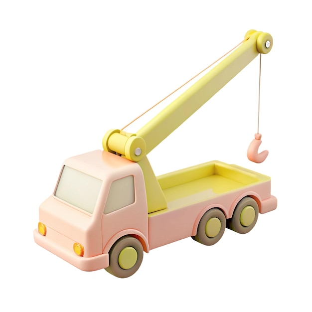 PSD a toy truck with a crane on it