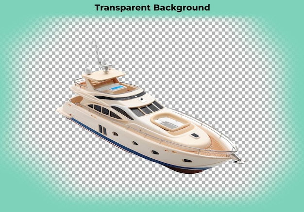 Toy yacht isolated on transparent background