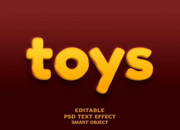 Toys 3d text effect design