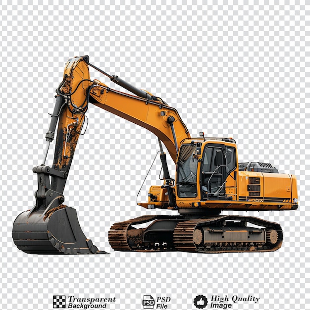 Track excavator png isolated on transparent background