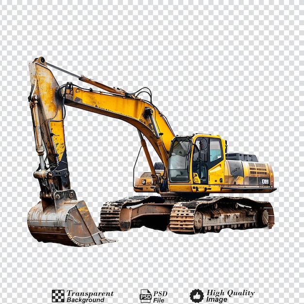 Track excavator png isolated on transparent background