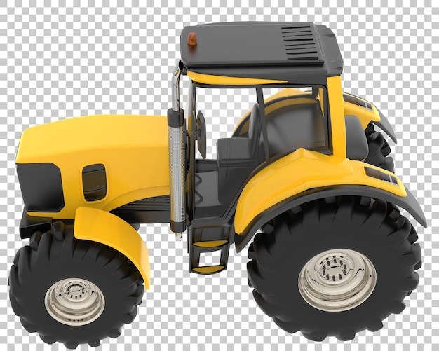 Tractor on transparent background 3d rendering illustration