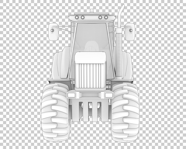 Tractor on transparent background 3d rendering illustration