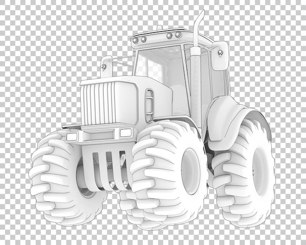 PSD tractor on transparent background 3d rendering illustration