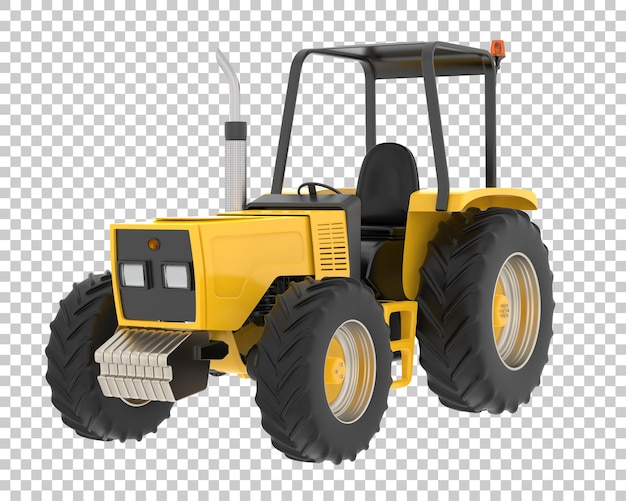 Tractor on transparent background 3d rendering illustration