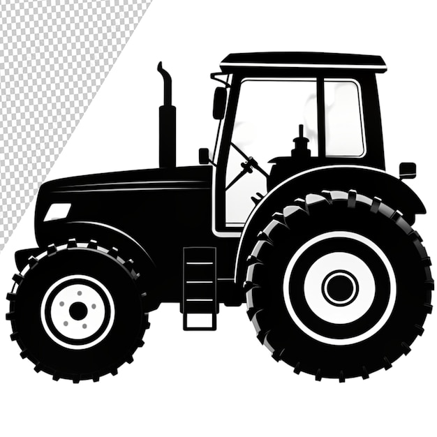 PSD tractor vector silhouette on transparent background