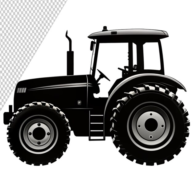 PSD tractor vector silhouette on transparent background