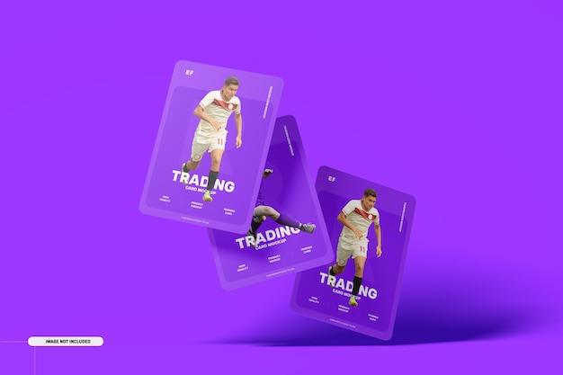 PSD trading cards mockup