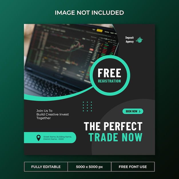 Trading instagram post social media template