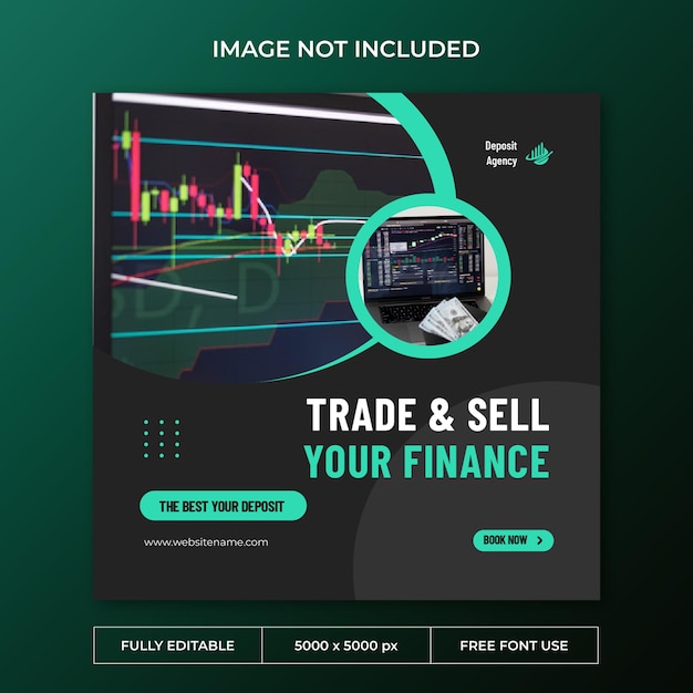 Trading instagram post social media template