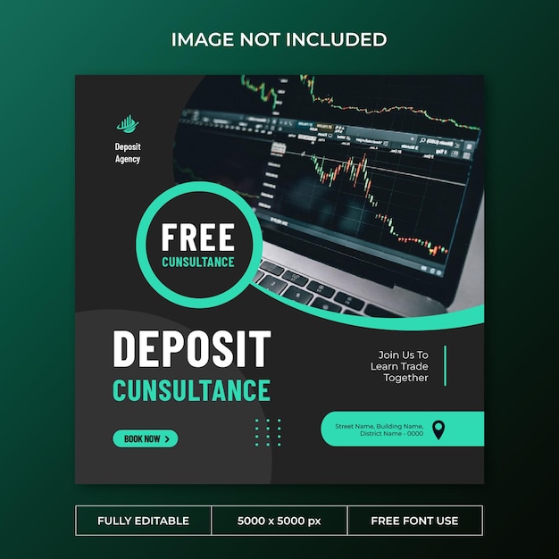 Trading instagram post social media template