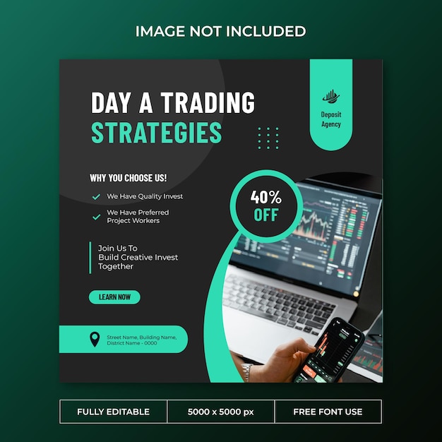 Trading instagram post social media template