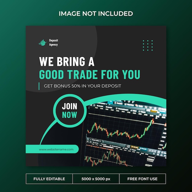 Trading instagram post social media template