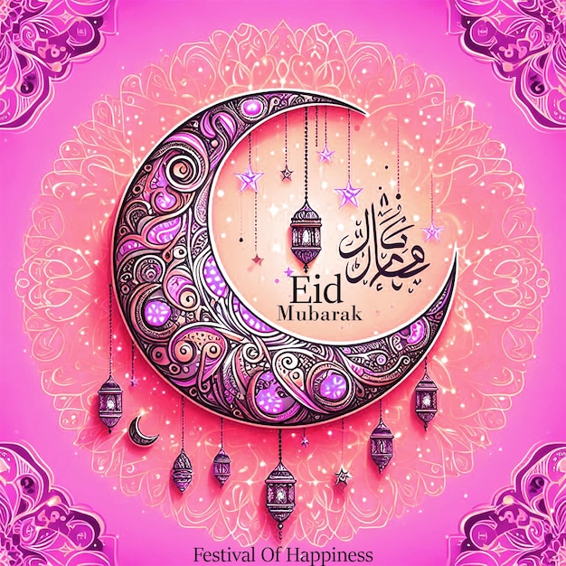 Traditional eid al adha greeting template