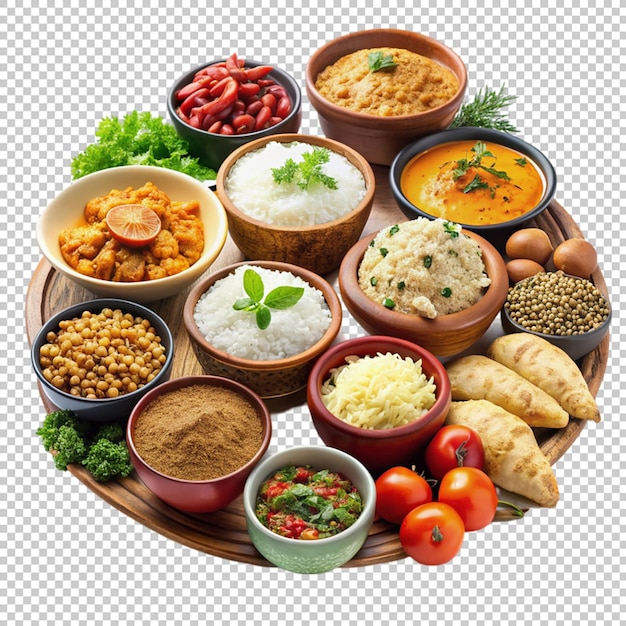 traditional foods on transparent background