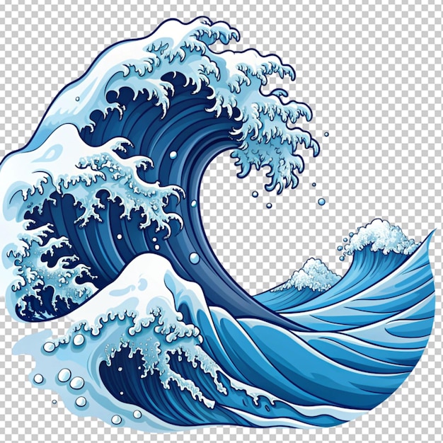 PSD traditional japanese wave in vector carto