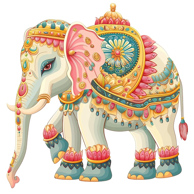 Traditional Mughal Elephant indian illustration