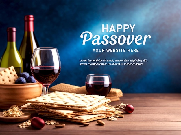 Traditional Passover celebration concept Matzah red kosher and walnut ritual Jewish bread