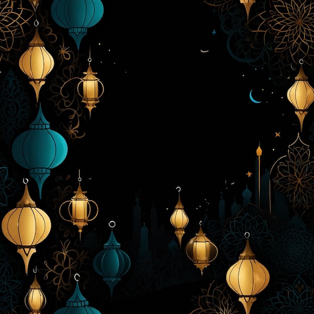 PSD traditional realestate illustration mosque and muslim night view background with muslim day on transparent background