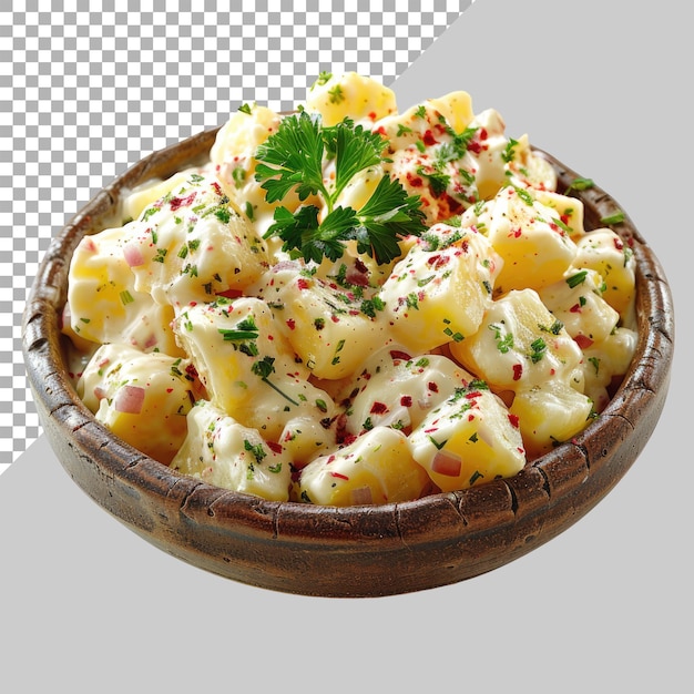 PSD traditional salad of salted herring fillet fresh apples red onion and potatoes without background png