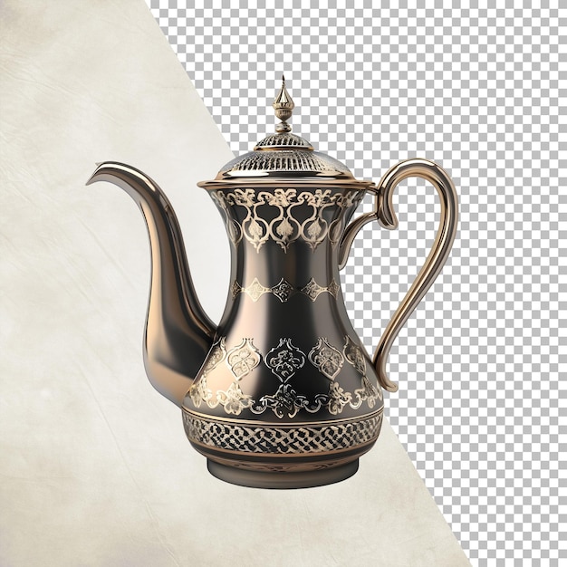 Traditional teapot Isolated on transparent background