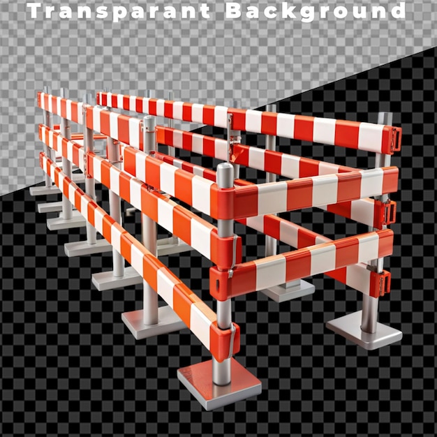 traffic barricade on transparent background