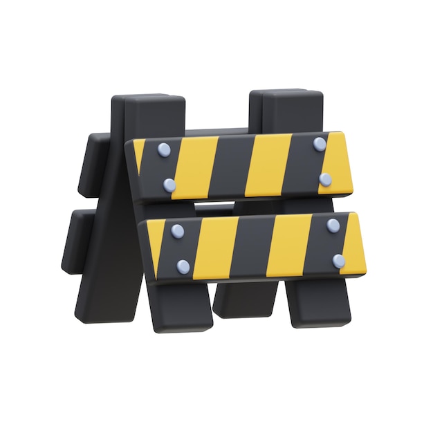 PSD traffic barrier 3d icon construction