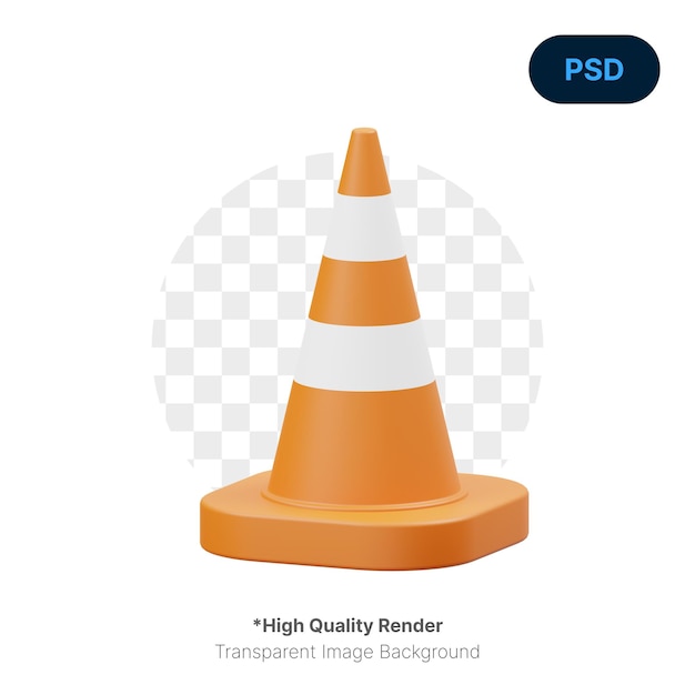 Traffic Cone 3D Icon Premium Psd