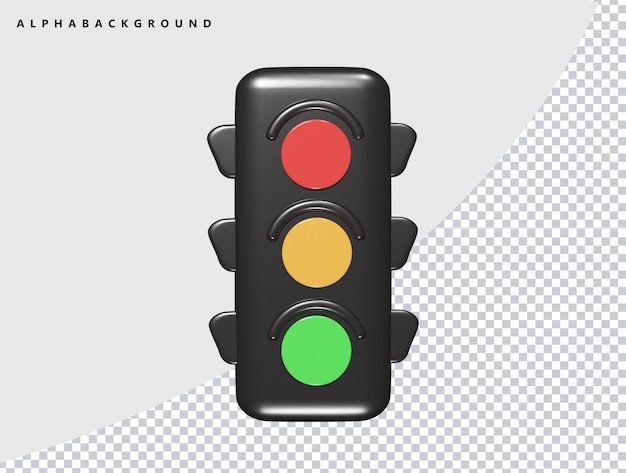 Traffic icon 3d render illustration