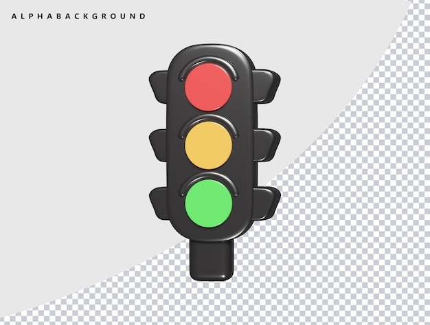 Traffic icon 3d render illustration