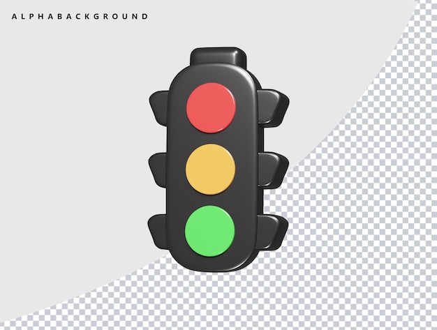 Traffic icon 3d render illustration