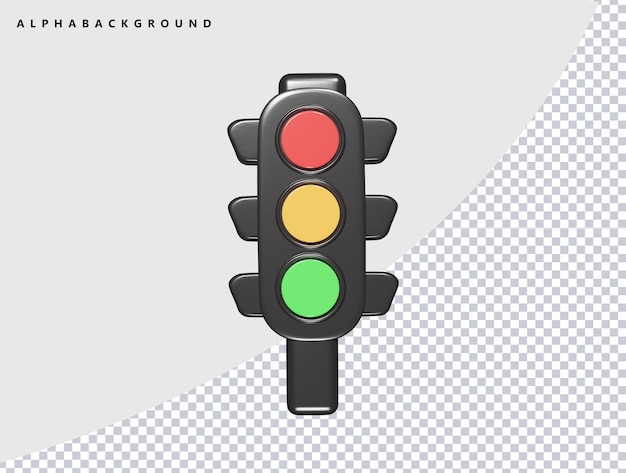 Traffic icon 3d render illustration