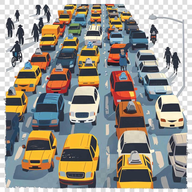 PSD traffic jams transparent background vector element