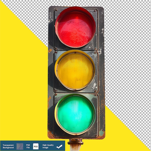 Traffic Light Sign on Transparent Background PNG PSD