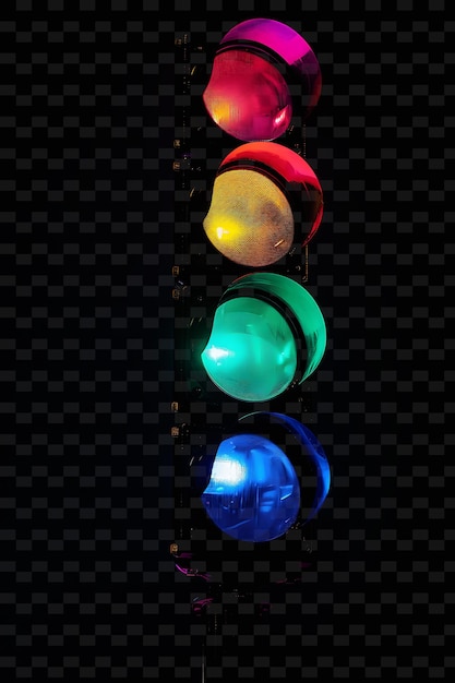 PSD a traffic light with different colored lights on it