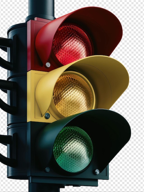 a traffic light with a yellow light on it