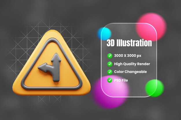 Traffic Sign and symbol 3d icon or Road sign 3d icon