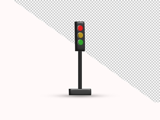 Traffic signal lights 3d render, traffic stop lights signals, traffic lights transparent