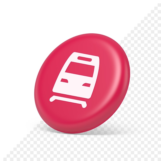 Train railway subway locomotive button rail passenger transportation travel 3d isometric realistic icon