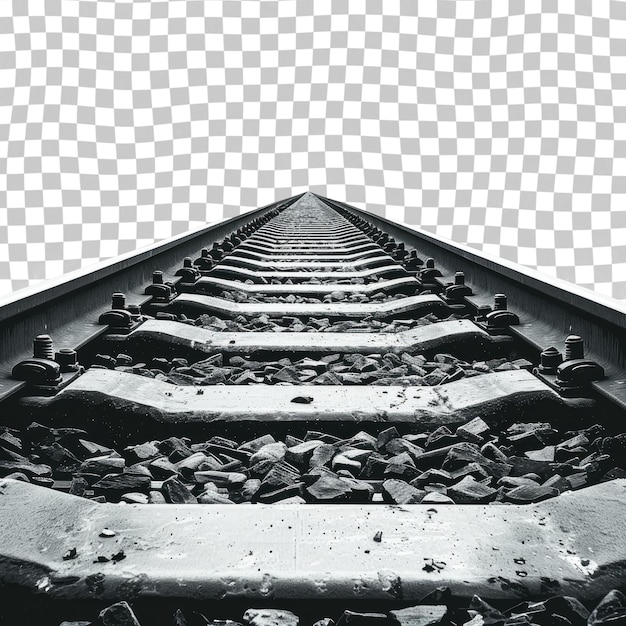 PSD a train track with a white background and a black and white checkered pattern