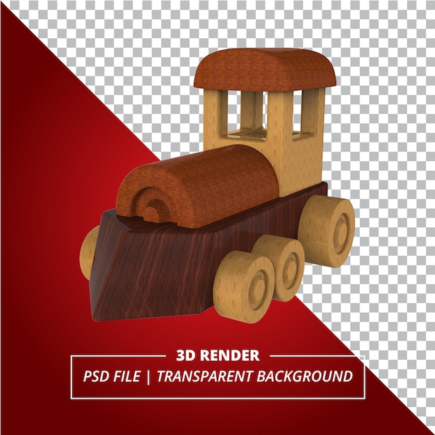 TRAIN WOODEN TOYS 3D RENDER