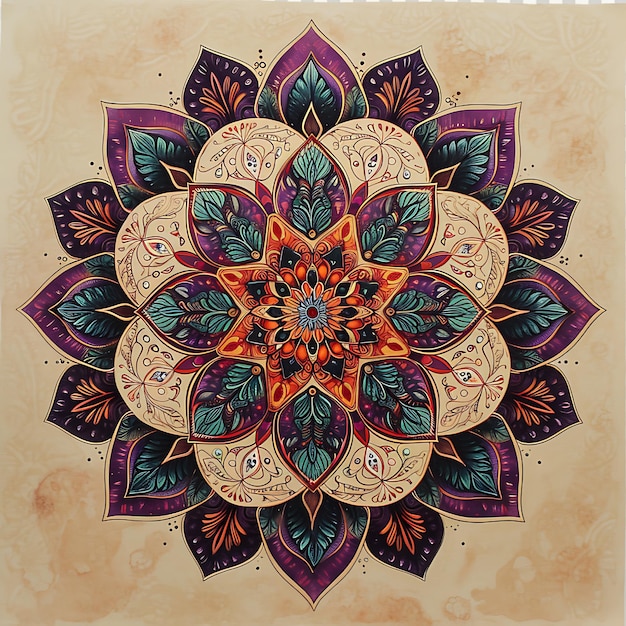 PSD tranquil hippie mandala art in muted tones