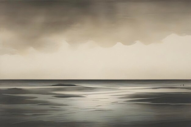 PSD tranquil seascape aquatint print captures oceans ethereal beauty