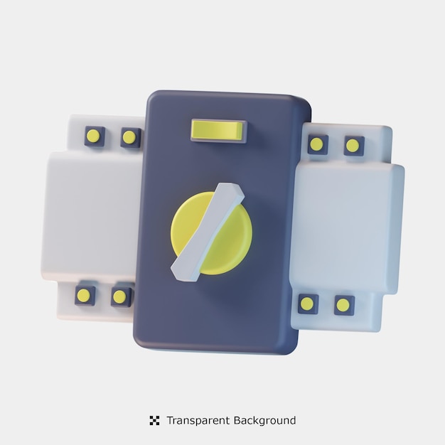 Transfer switch electric 3d icon illustration